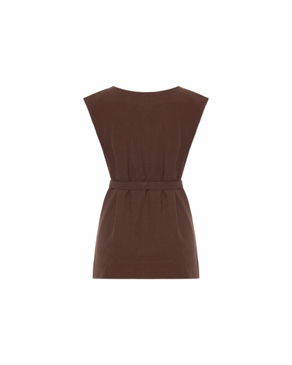 Blusa Cinto Marrom