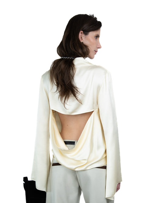 Blusa Dégage Acetinada Creme