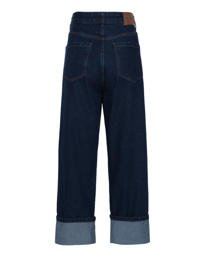 Calça Jeans Barra Cartas Bordadas