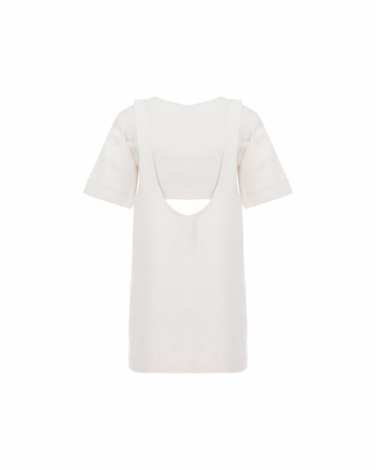 Vestido Suspensório Copenhagen Off-White