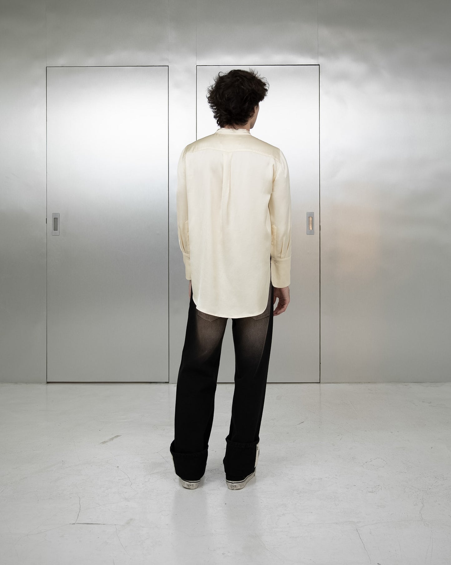 Camisa Acetinada Creme