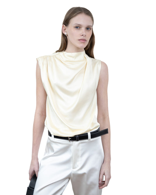 Blusa Acetinada Creme