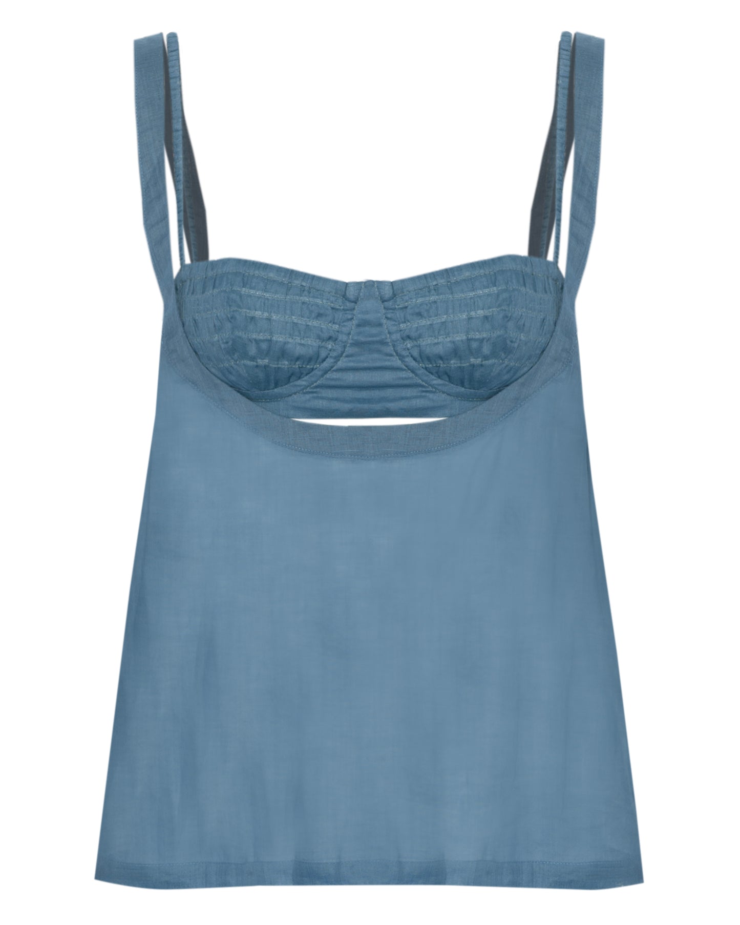 Blusa Voil de Linho Azul