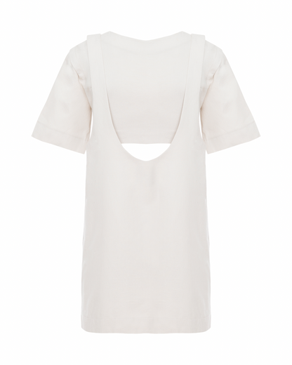 Vestido Suspensório Copenhagen Off-White