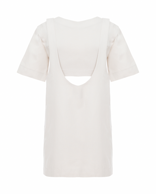 Vestido Suspensório Copenhagen Off-White