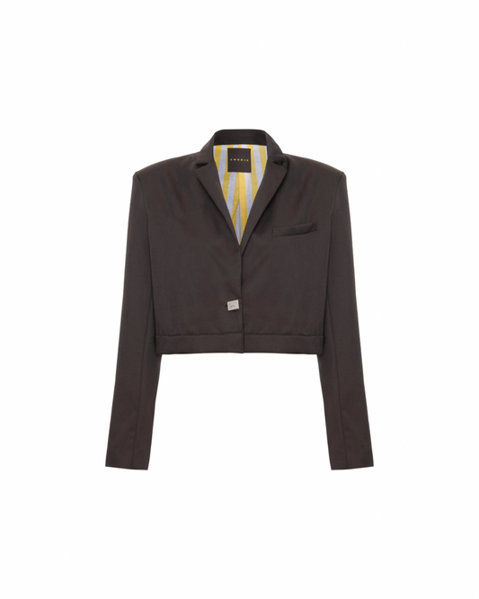 Blazer Cropped Marrom