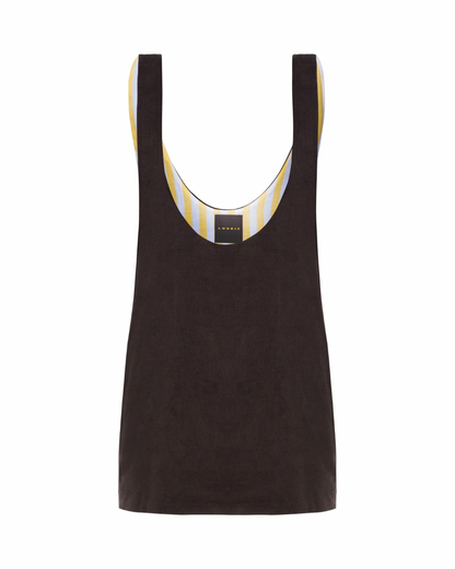 Vestido Suspensório Veludo Marrom