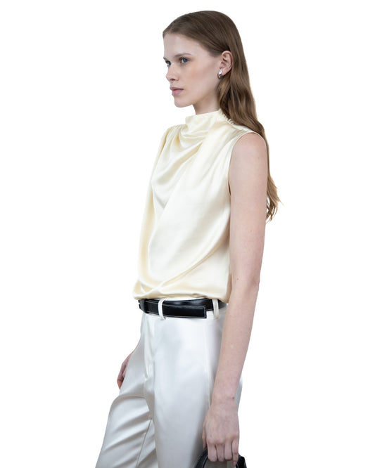 Blusa Acetinada Creme
