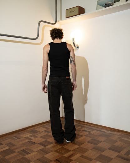 Calça Jeans Logo Preta