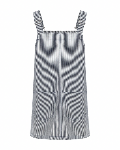 Vestido Jardineira Listrado