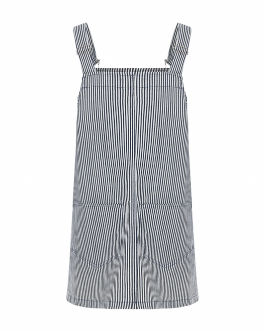 Vestido Jardineira Listrado