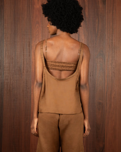 Blusa Voil de Linho Marrom