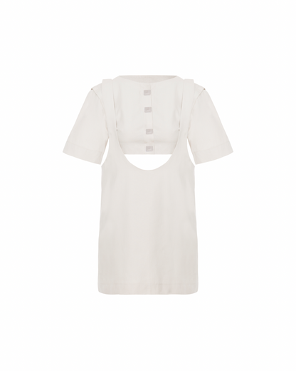 Vestido Suspensório Copenhagen Off-White