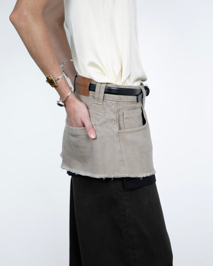 Calça Saia Jeans Marrom