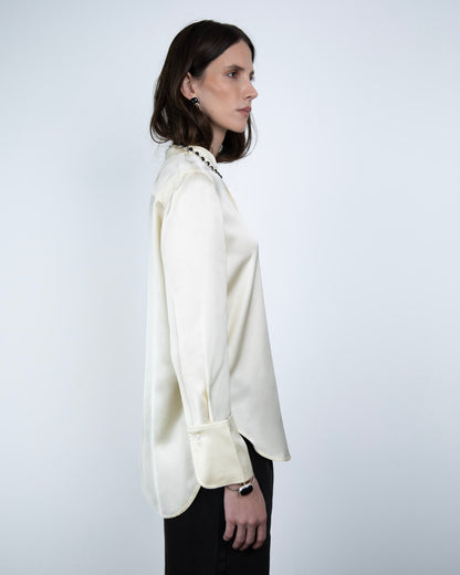 Camisa Acetinada Creme