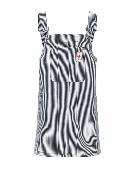 Vestido Jardineira Listrado