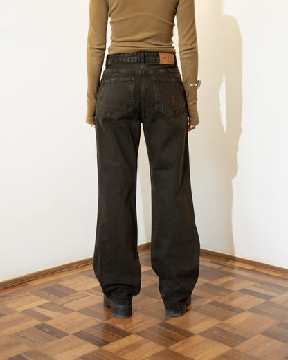 Calça Jeans Logo Preta