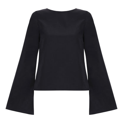 Blusa Cartas Costas Abertas Preta