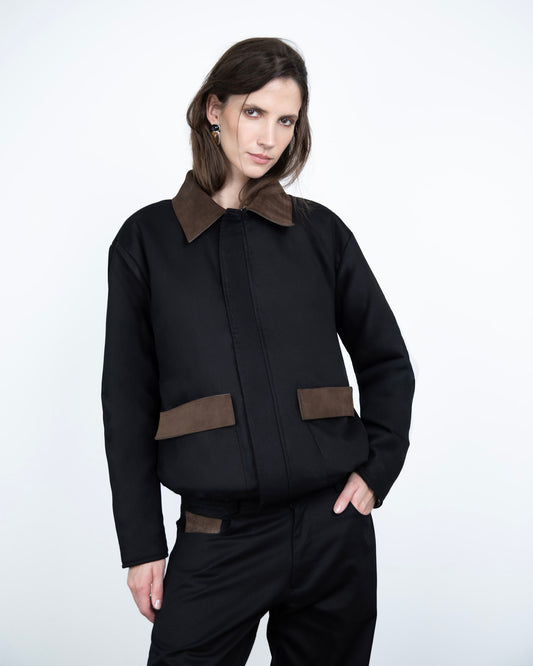 Jaqueta Gola Camurça Preta Limited Edition