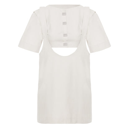 Vestido Suspensório Copenhagen Off-White