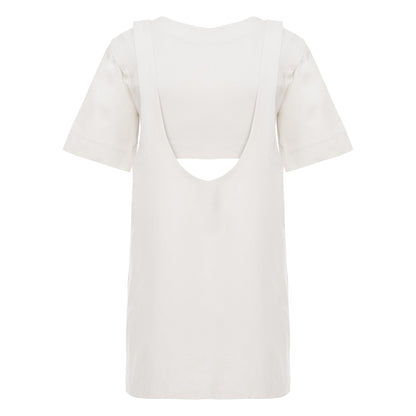 Vestido Suspensório Copenhagen Off-White
