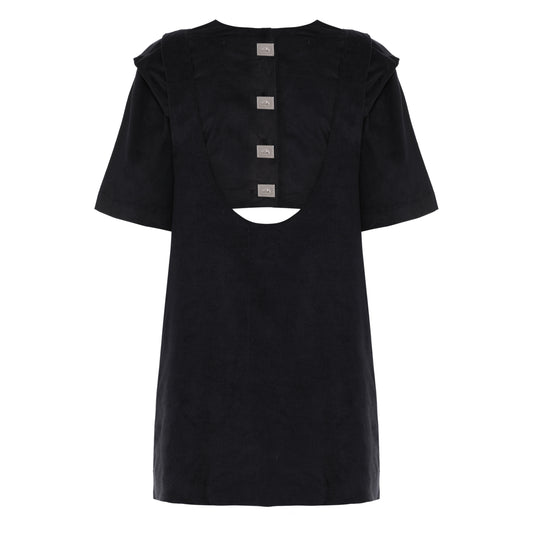 Vestido Suspensório Veludo Preto