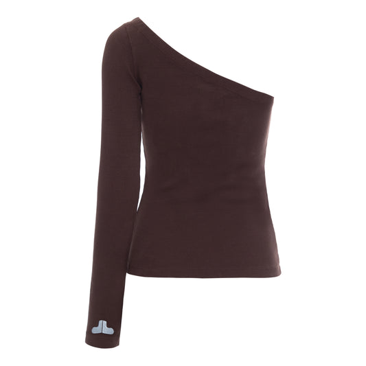 Blusa Um Ombro Só Marrom