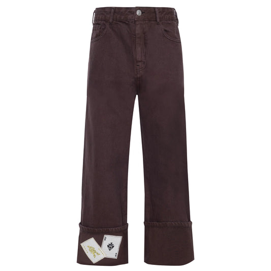 Calça Jeans Cartas Marrom